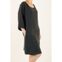 Tunic Designer Dress Asymmetric Pocket SISTE'S ITALY Black
