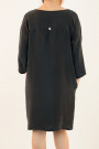 Siste's Cupro Tunic Dress with Assymetric Pocket in Black