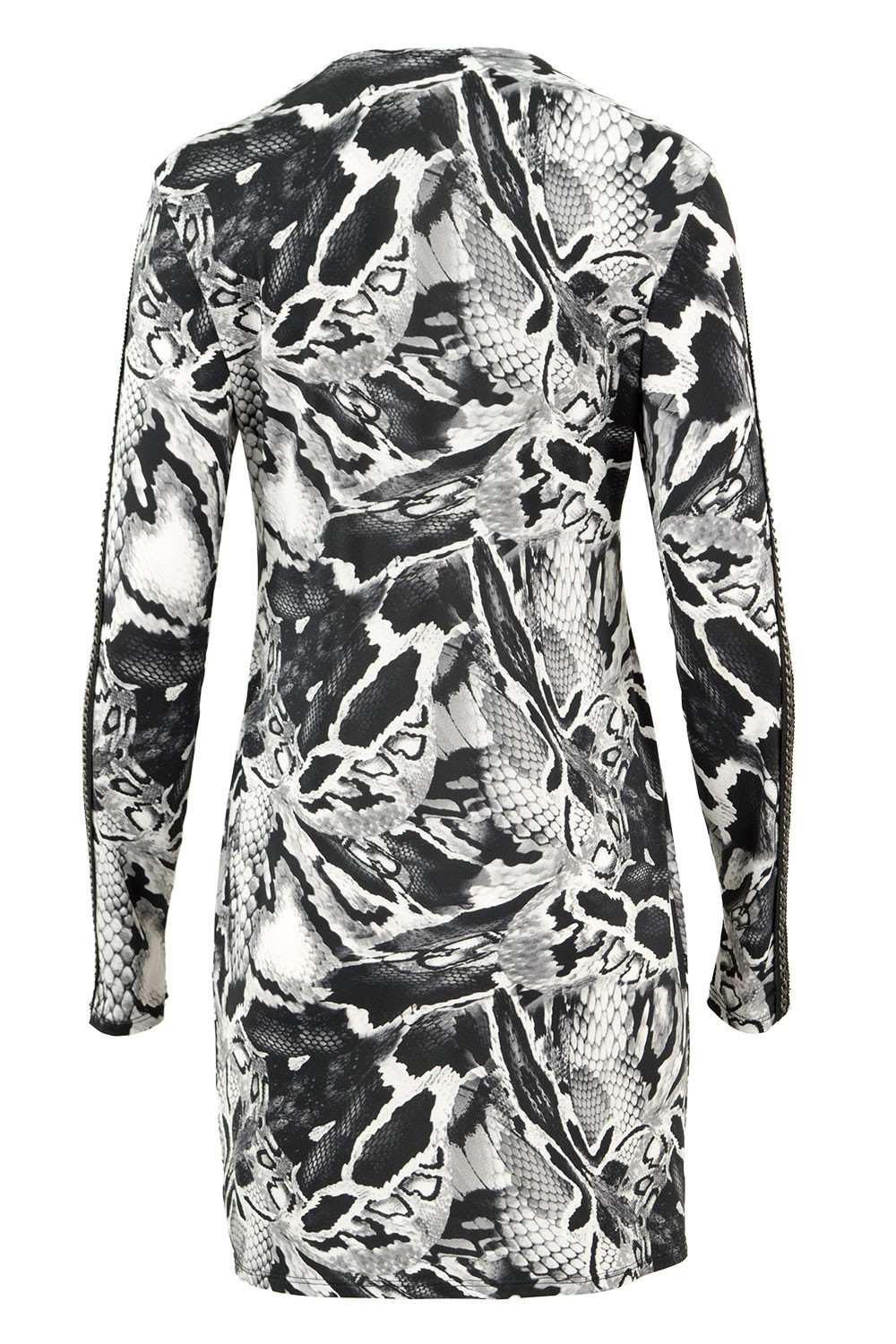 Printed Bodycon Dress With Metal Embellishments