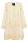 Diana Chic Long Silk Coat In Beige