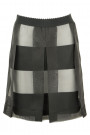 Silk over Cotton Two-Layer Skirt in Black & White