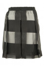 Silk over Cotton Two-Layer Skirt in Black & White