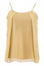 Elegant Silk Top with Spaghetti Straps in Gold