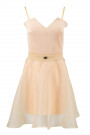 Diana Chic Slip Dress with Silk Skirt in Quartz Beige