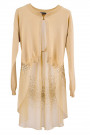 A Bit Of Charming Glitter Sequin Cardigan In Beige