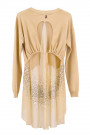 A Bit Of Charming Glitter Sequin Cardigan In Beige