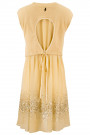 Exquisite Designer Cotton Sequin Dress In Beige
