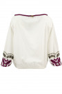 Chic Embroidery Cotton Sequinned Blouse