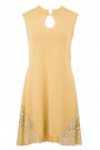 Exquisite Designer Cotton Sequin Dress In Beige