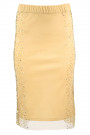 New Pearl in Town Sequined Lace Skirt in Beige