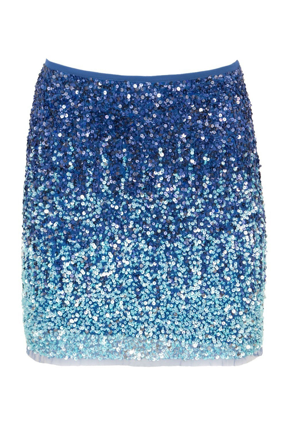 Super Shining Sequin Mini Skirt SISTE'S ITALY Blue - CLADDIO